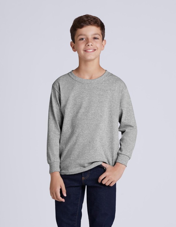 5400B Gildan Heavy Cotton Youth Long Sleeve T-Shirt Promotional Products, Corporate Gifts and Branded Apparel