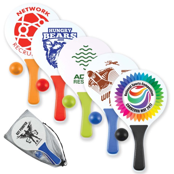 Action Paddle / Bat & Ball Set Promotional Products, Corporate Gifts and Branded Apparel