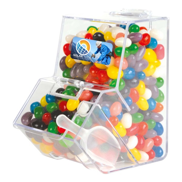 Assorted Colour Mini Jelly Beans in Dispenser Promotional Products, Corporate Gifts and Branded Apparel