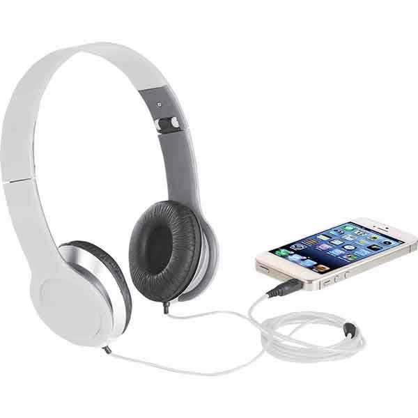 Atlas Headphones - White Promotional Products, Corporate Gifts and Branded Apparel