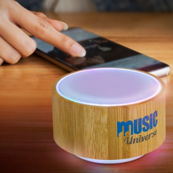 Bamboo Bluetooth Speaker - White Promotional Products, Corporate Gifts and Branded Apparel