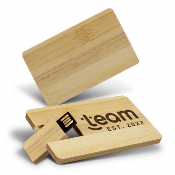 Bamboo Credit Card Flash Drive 8GB Promotional Products, Corporate Gifts and Branded Apparel