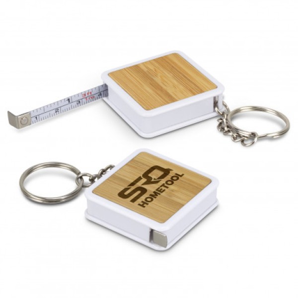 Bamboo Tape Measure Key Ring Promotional Products, Corporate Gifts and Branded Apparel