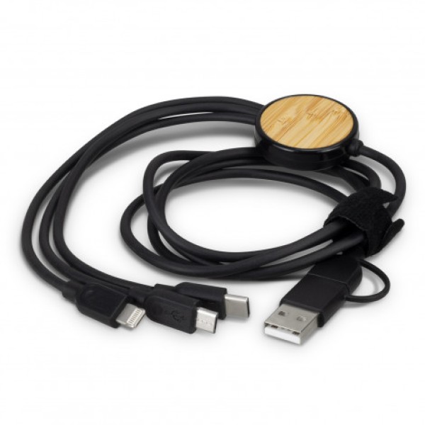 Bamboo Triple Connector Cable Promotional Products, Corporate Gifts and Branded Apparel