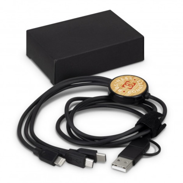 Bamboo Triple Connector Cable Promotional Products, Corporate Gifts and Branded Apparel