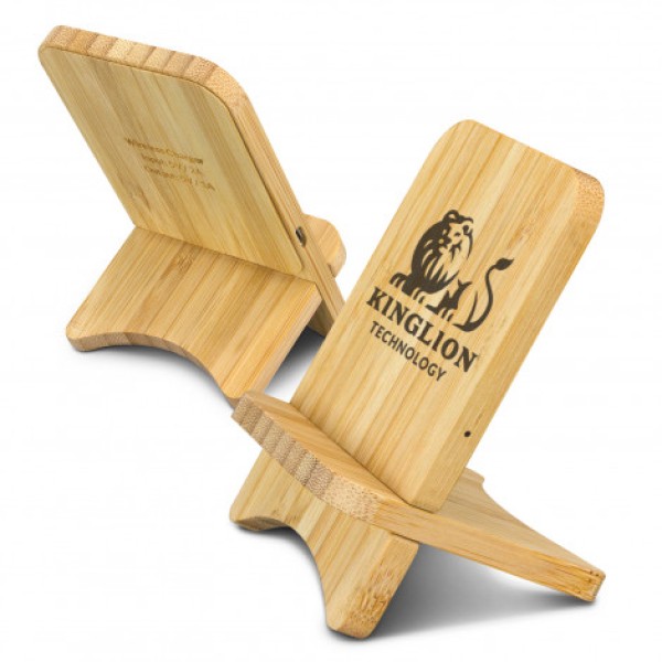 Bamboo Wireless Charging Stand Promotional Products, Corporate Gifts and Branded Apparel