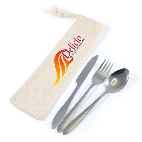 Banquet Cutlery Set in Calico Pouch Promotional Products, Corporate Gifts and Branded Apparel