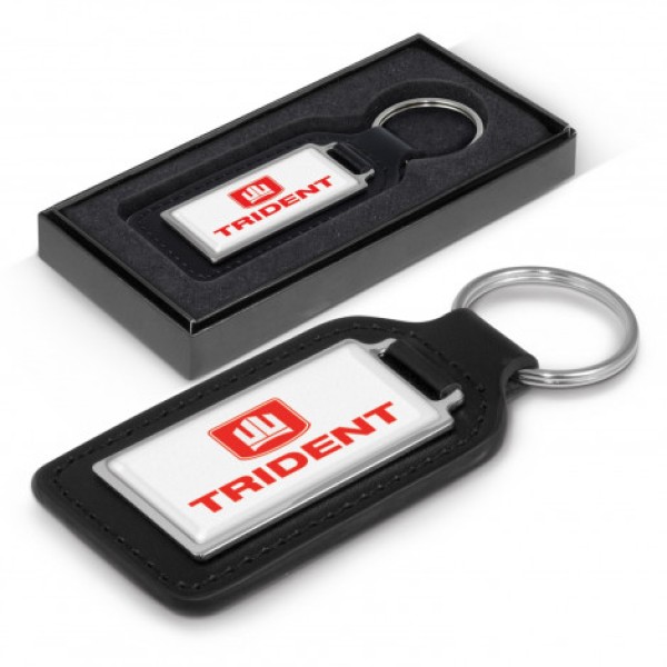 Baron Leather Key Ring - Rectangle Promotional Products, Corporate Gifts and Branded Apparel