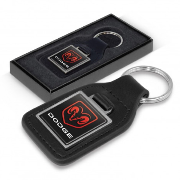 Baron Leather Key Ring - Square Promotional Products, Corporate Gifts and Branded Apparel