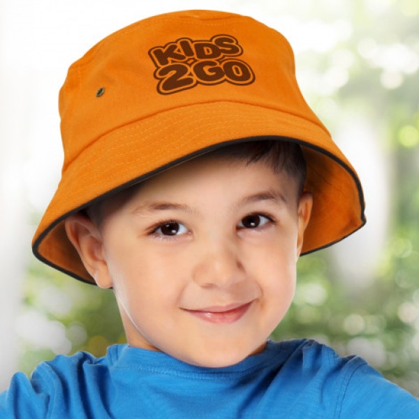 Bondi Bucket Hat - Black Sandwich Trim Promotional Products, Corporate Gifts and Branded Apparel