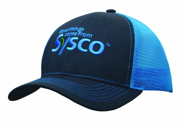 Brushed Cotton/Mesh Back Two-Tone Cap Promotional Products, Corporate Gifts and Branded Apparel