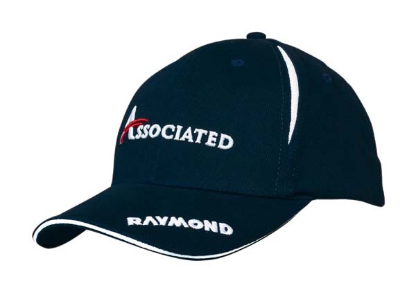 Brushed Heavy Cotton Cap with Crown Inserts & Sandwich Promotional Products, Corporate Gifts and Branded Apparel