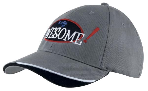 Brushed Heavy Cotton Cap with Indented Peak Promotional Products, Corporate Gifts and Branded Apparel
