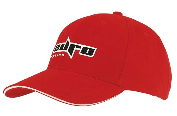Brushed Heavy Cotton Cap with Sandwich Trim Promotional Products, Corporate Gifts and Branded Apparel