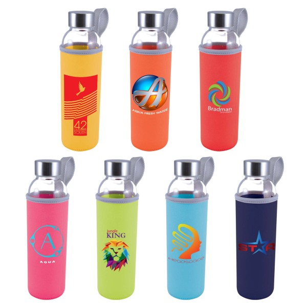 Capri Glass Bottle / Neoprene Sleeve Promotional Products, Corporate Gifts and Branded Apparel