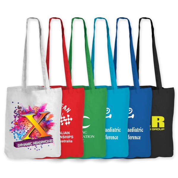Coloured Cotton Long Handle Bag Promotional Products, Corporate Gifts and Branded Apparel