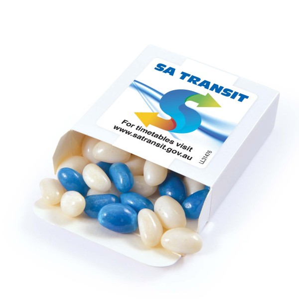 Corporate Colour Jelly Beans in 50g Box Promotional Products, Corporate Gifts and Branded Apparel