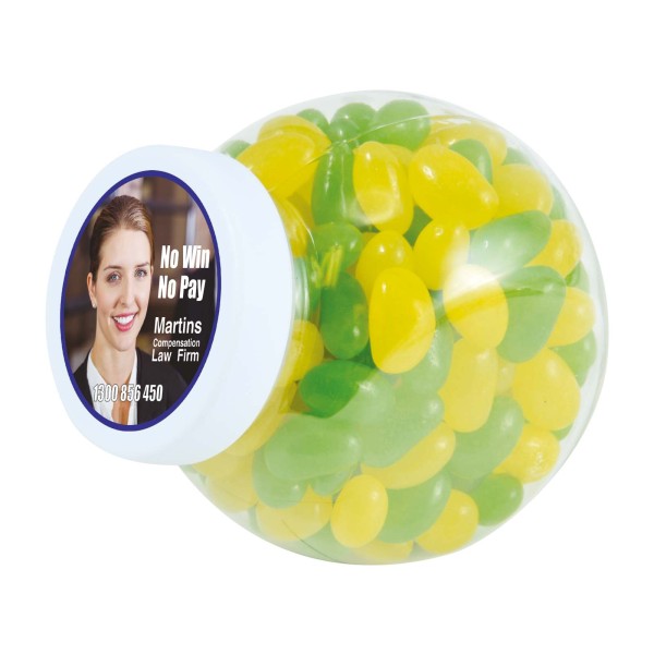 Corporate Colour Mini Jelly Beans in Container Promotional Products, Corporate Gifts and Branded Apparel