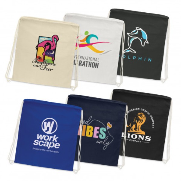 Cotton Drawstring Backpack Promotional Products, Corporate Gifts and Branded Apparel