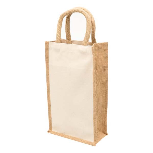 Eco Jute 2 Bottle Wine Bag Promotional Products, Corporate Gifts and Branded Apparel