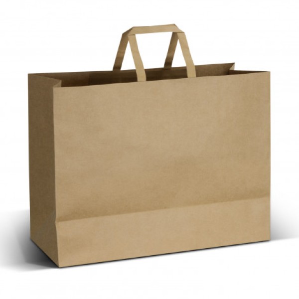 Extra Large Flat Handle Paper Bag Landscape Promotional Products, Corporate Gifts and Branded Apparel