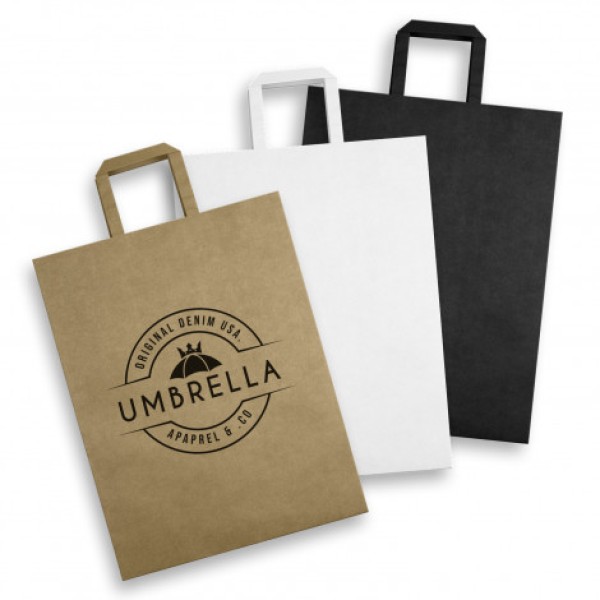 Extra Large Flat Handle Paper Bag Portrait Promotional Products, Corporate Gifts and Branded Apparel