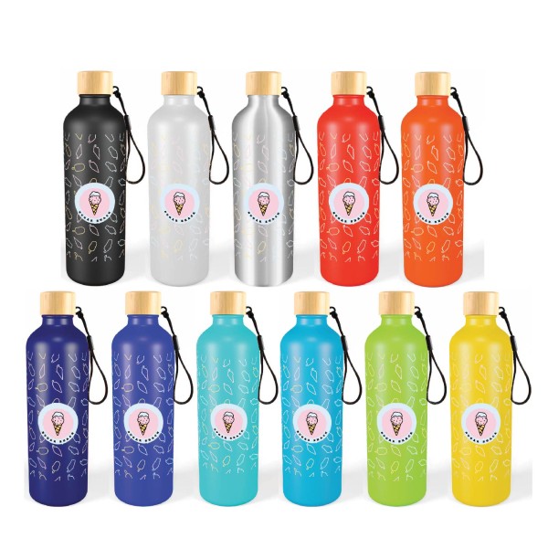 Gelato Aluminium Drink Bottle with Bamboo Lid Promotional Products, Corporate Gifts and Branded Apparel