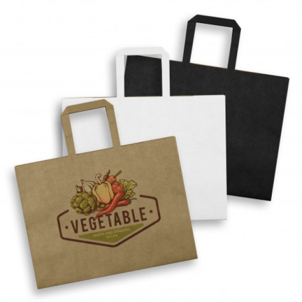 Large Flat Handle Paper Bag Landscape Promotional Products, Corporate Gifts and Branded Apparel