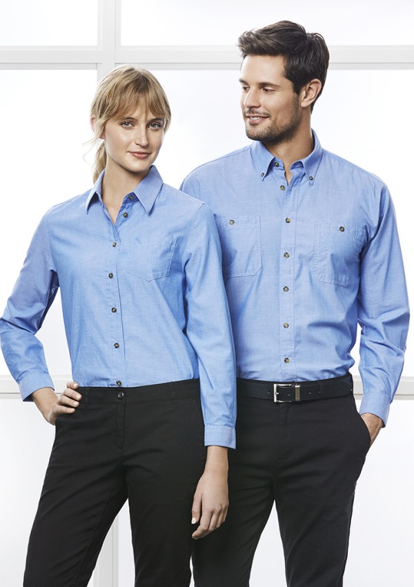 Mens Chambray Long Sleeve Shirt Promotional Products, Corporate Gifts and Branded Apparel