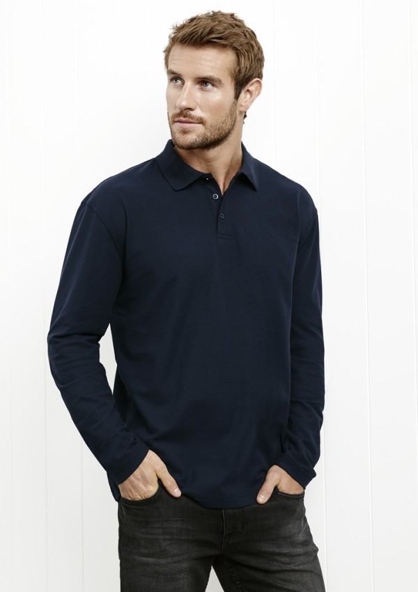 Mens Crew Long Sleeve Polo Promotional Products, Corporate Gifts and Branded Apparel