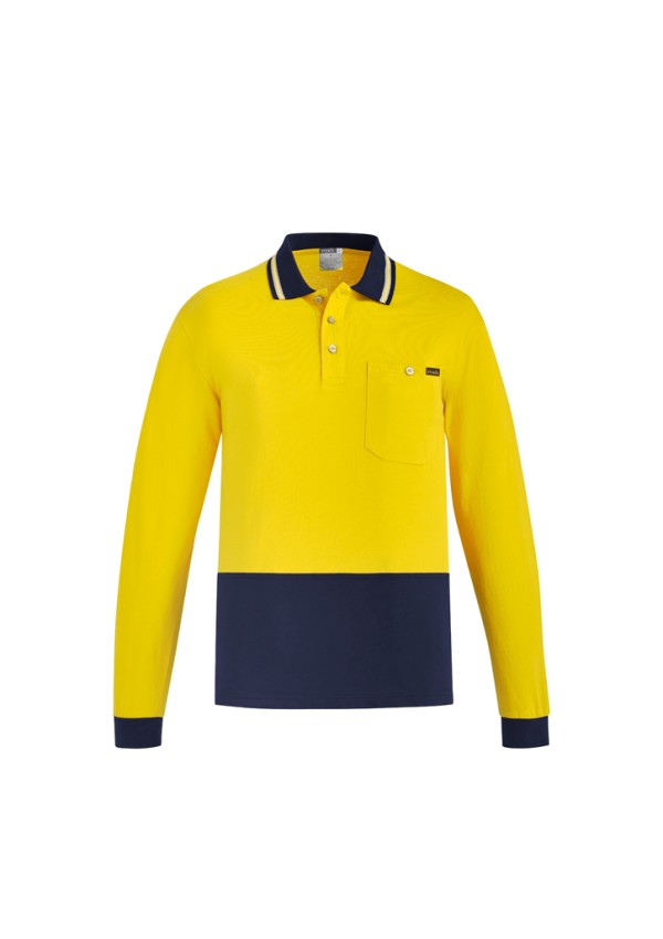 Mens Hi Vis Cotton Long Sleeve Polo Promotional Products, Corporate Gifts and Branded Apparel