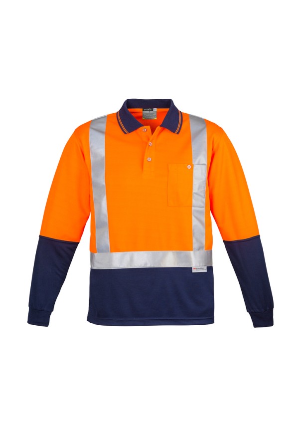 Mens Hi Vis Spliced Long Sleeve Polo - Shoulder Taped Promotional Products, Corporate Gifts and Branded Apparel