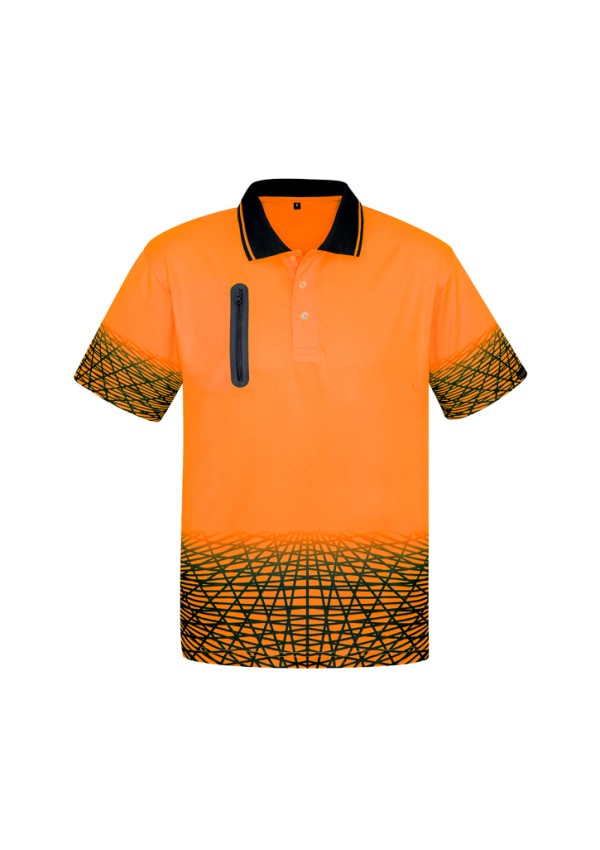 Mens Hi Vis Tracks Short Sleeve Polo Promotional Products, Corporate Gifts and Branded Apparel