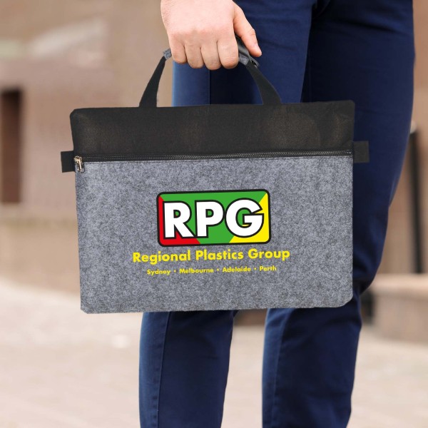 Montana RPET Felt Satchel Promotional Products, Corporate Gifts and Branded Apparel