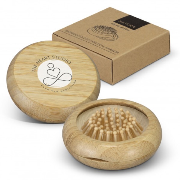 NATURA Bamboo Brush and Mirror Promotional Products, Corporate Gifts and Branded Apparel