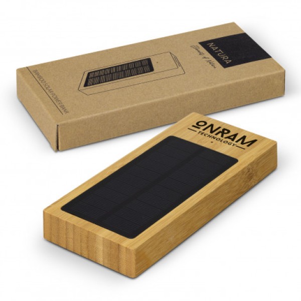 NATURA Bamboo Solar Power Bank Promotional Products, Corporate Gifts and Branded Apparel