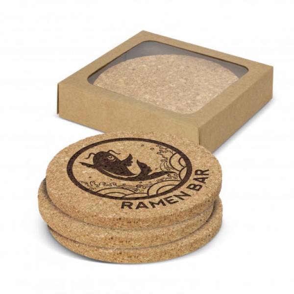 Oakridge Cork Coaster Round Set of 4 Promotional Products, Corporate Gifts and Branded Apparel