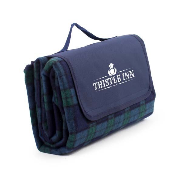 Picnic Tartan Blanket - Navy/Green Promotional Products, Corporate Gifts and Branded Apparel