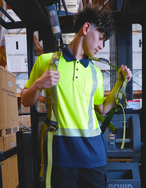 R485X Workguard Recycled Hi Vis SS D/N Polo Promotional Products, Corporate Gifts and Branded Apparel