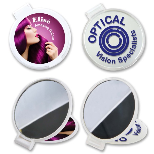 Reflections Round Folding Mirror Promotional Products, Corporate Gifts and Branded Apparel
