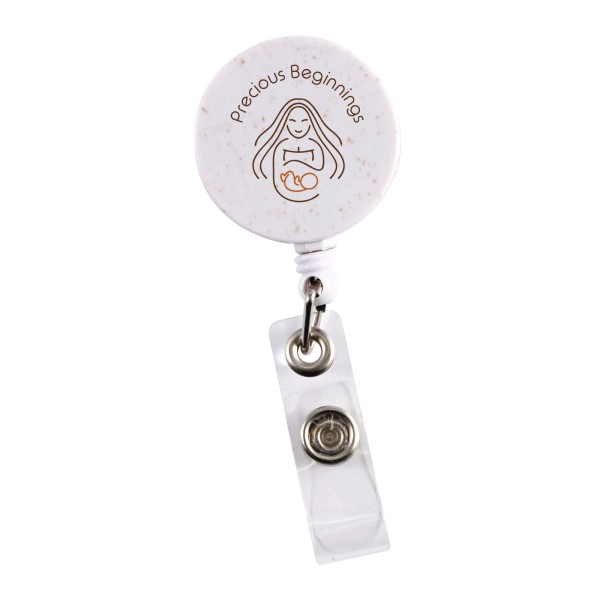Retractable Badge Holder Wheat Straw Promotional Products, Corporate Gifts and Branded Apparel
