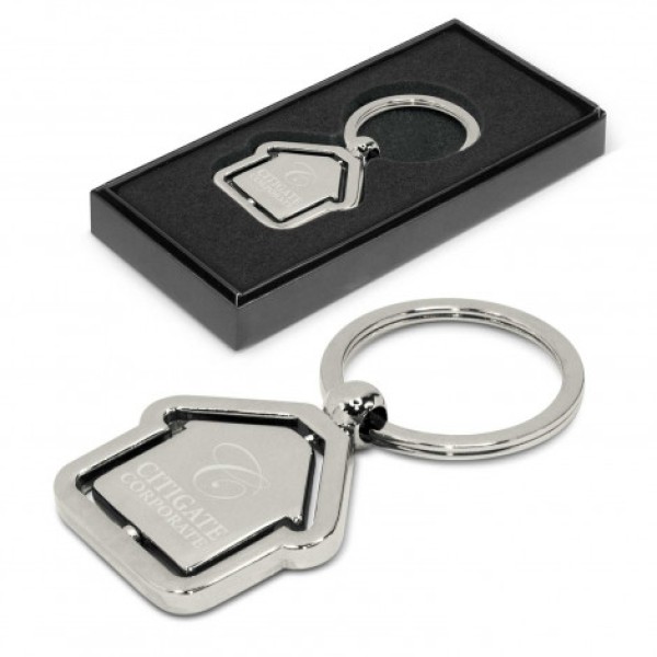 Spinning House Metal Key Ring Promotional Products, Corporate Gifts and Branded Apparel