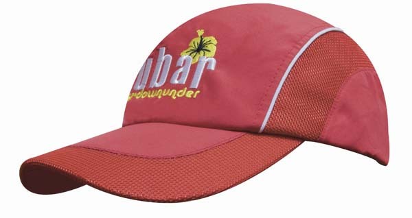 Spring Woven Fabric Cap with Mesh to Side Panels and Peak Promotional Products, Corporate Gifts and Branded Apparel