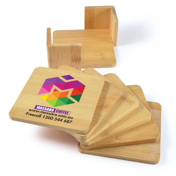 Tropic Bamboo Coasters Set of 6 Promotional Products, Corporate Gifts and Branded Apparel