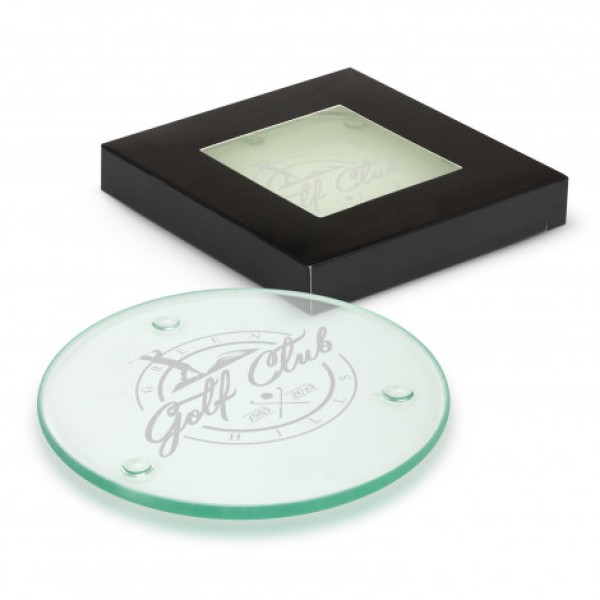 Venice Glass Coaster Set of 2 - Round Promotional Products, Corporate Gifts and Branded Apparel