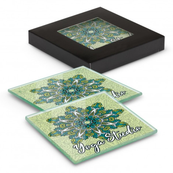 Venice Glass Coaster Set of 2 Square - Full Colour Promotional Products, Corporate Gifts and Branded Apparel