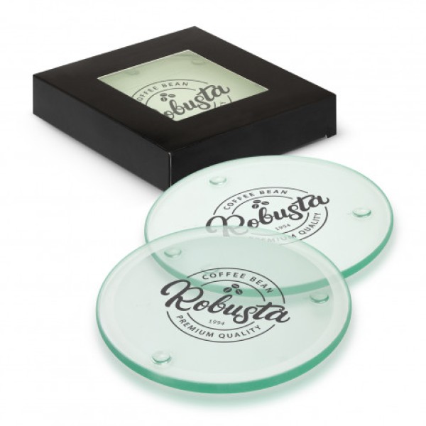 Venice Glass Coaster Set of 4 - Round Promotional Products, Corporate Gifts and Branded Apparel