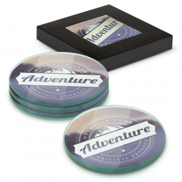 Venice Glass Coaster Set of 4 Round - Full Colour Promotional Products, Corporate Gifts and Branded Apparel