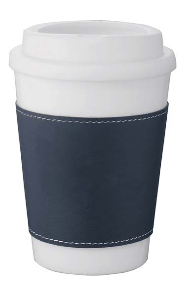 White Tumbler - Blue Sleeve Promotional Products, Corporate Gifts and Branded Apparel