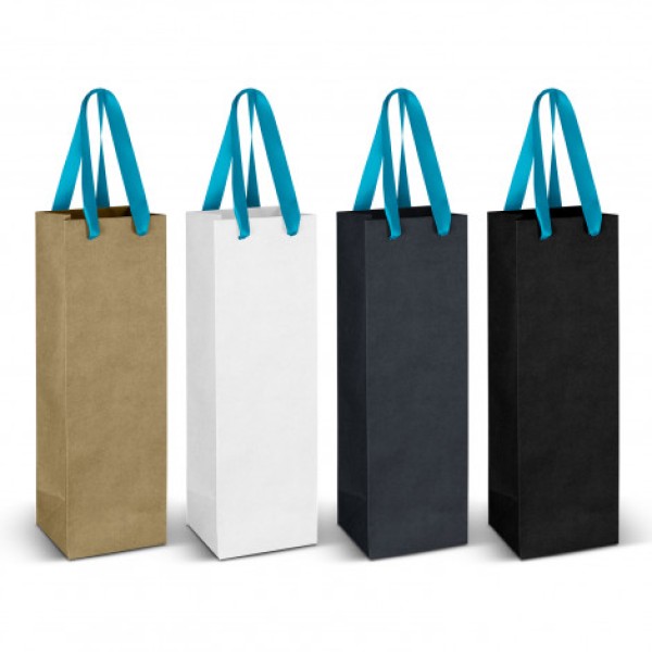 Wine Ribbon Handle Paper Bag Promotional Products, Corporate Gifts and Branded Apparel